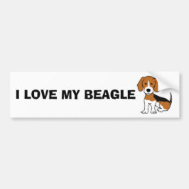I Liebe mein Beagle-Autoaufkleber Autoaufkleber