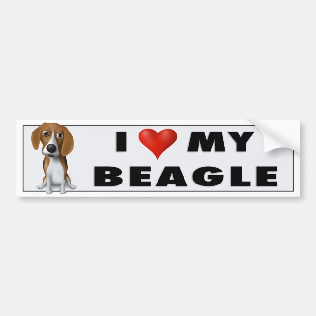 I Liebe mein Beagle BEA1 Autoaufkleber (Vorne)