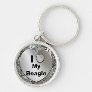 I Liebe mein Beagle-Herz-Schlüsselanhänger Schlüsselanhänger