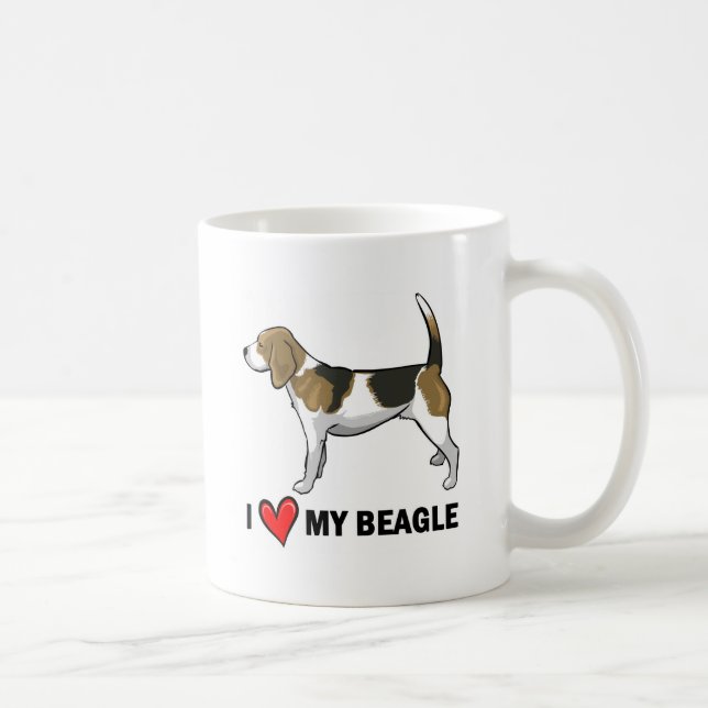 I Liebe mein Beagle Kaffeetasse (Rechts)