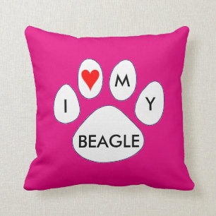 I LIEBE MEIN BEAGLE-QUADRATthrow-KISSEN Kissen