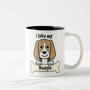 I Liebe mein Beagle Zweifarbige Tasse