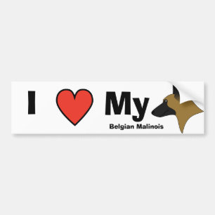 I Liebe mein belgischer Malinois Autoaufkleber
