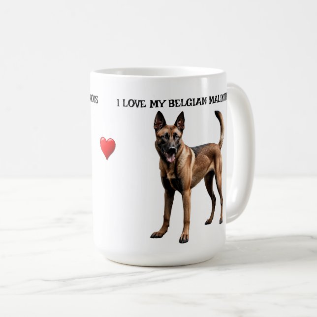 I Liebe Mein belgischer Malinois Kaffeetasse (VorderseiteRechts)