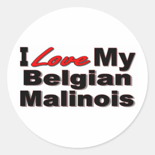I Liebe Mein belgischer Malinois Merchandise Runder Aufkleber