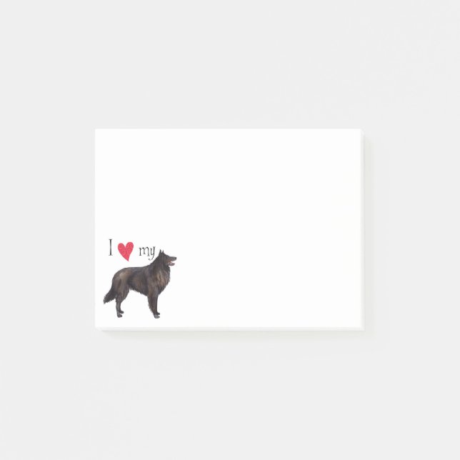 I Liebe mein belgischer Schäferhund Post-it Klebezettel (Vorderseite)