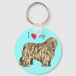 I Liebe mein Bergamasco Schlüsselanhänger