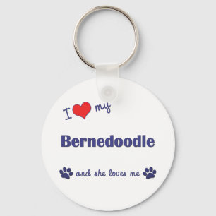 I Liebe mein Bernedoodle (weiblicher Hund) Schlüsselanhänger