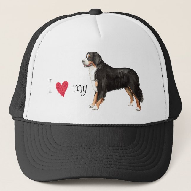 I Liebe mein Bernese Gebirgshund Truckerkappe (Vorderseite)