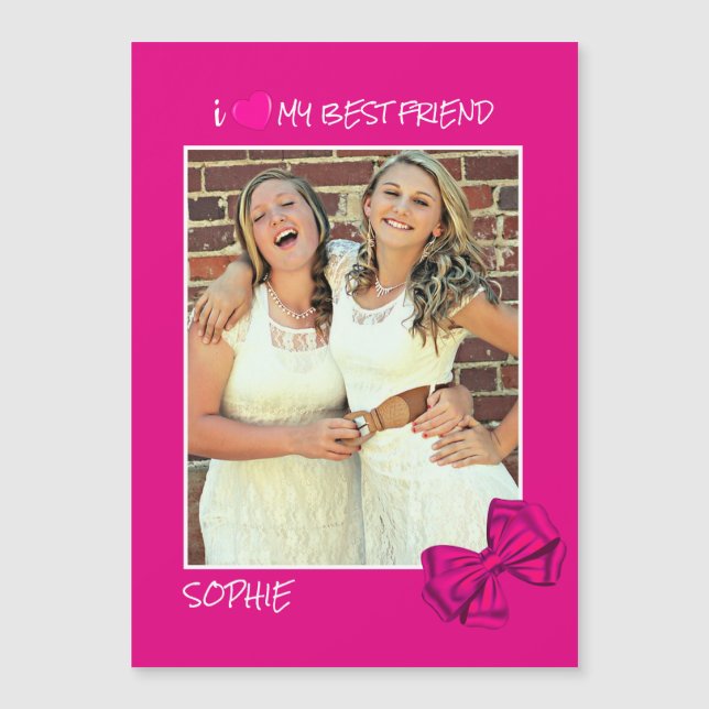 I Liebe Mein bester Freund Custom Foto - Personali Magnetkarte (Vorderseite)