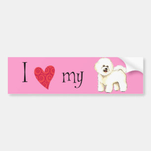 I Liebe mein Bichon Frise Autoaufkleber