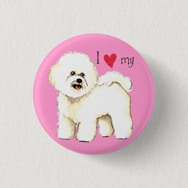 I Liebe mein Bichon Frise Button (Vorderseite)