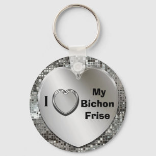 I Liebe mein Bichon Frise Herz-Schlüsselanhänger Schlüsselanhänger