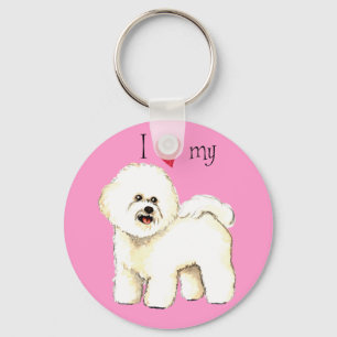 I Liebe mein Bichon Frise Schlüsselanhänger