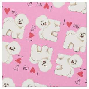 I Liebe mein Bichon Stoff