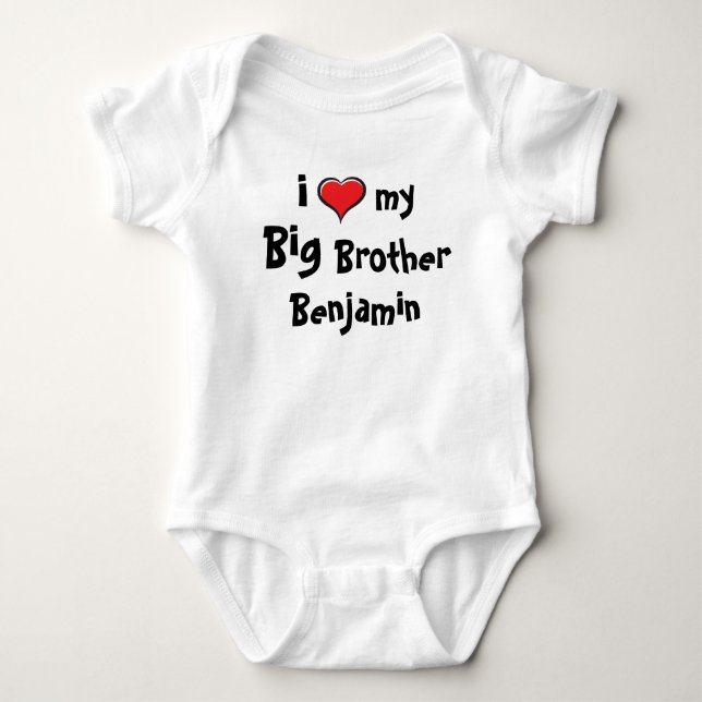 i Liebe mein Big Brother Personalisiert Baby Bodys Strampler (Vorderseite)