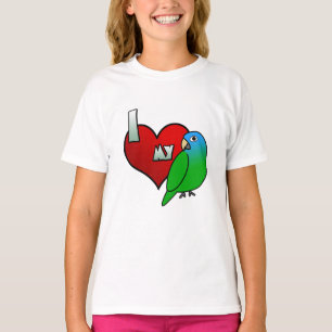 I Liebe mein Blau gekröntes Conure T-Shirt