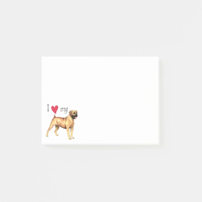 I Liebe mein Boerboel Post-it Klebezettel (Vorderseite)