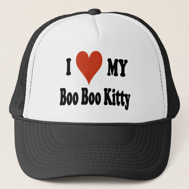 I Liebe mein BooBookitty-Baseball-Hut Truckerkappe (Vorderseite)
