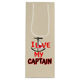 I Liebe mein Boots-Kapitän Wine Bag Geschenktüte Für Weinflaschen