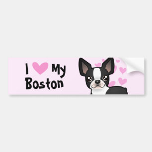 I Liebe mein Boston-Terrier Autoaufkleber