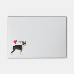 I Liebe mein Boston-Terrier Post-it Klebezettel
