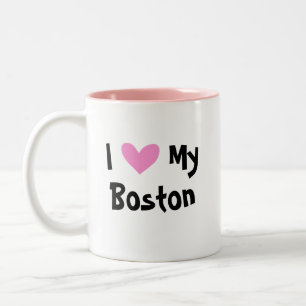 I Liebe mein Boston-Terrier Zweifarbige Tasse