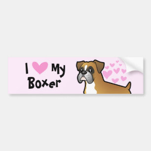 I Liebe mein Boxer Autoaufkleber