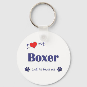 I Liebe mein Boxer (männlicher Hund) Schlüsselanhänger