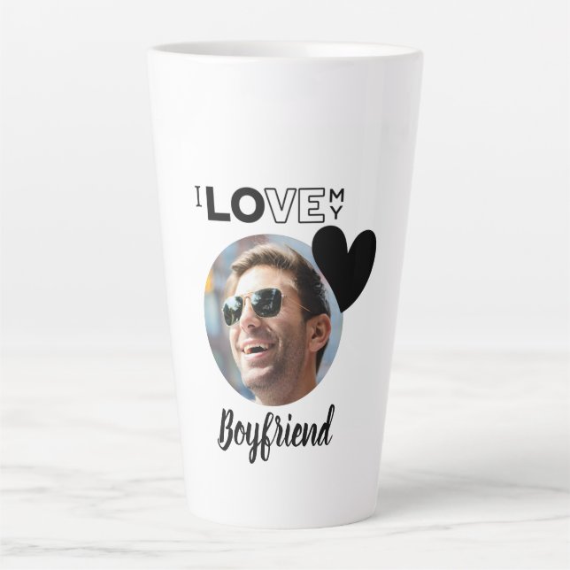 I Liebe Mein BOYFRIEND Foto Geschenk USB Verlobte- Milchtasse (Vorderseite)
