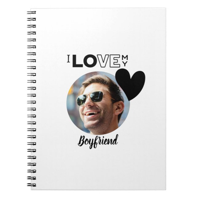 I Liebe Mein BOYFRIEND Foto Geschenk USB Verlobte- Notizblock (Vorderseite)