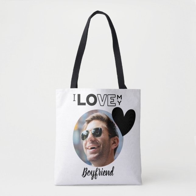 I Liebe Mein BOYFRIEND Foto Geschenk USB Verlobte- Tasche (Vorderseite)