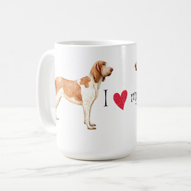 I Liebe mein Bracco Italiano Kaffeetasse (Vorderseite Links)