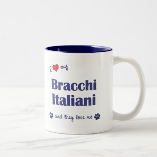 I Liebe mein Bracco Italiano (mehrfache Hunde) Zweifarbige Tasse