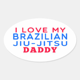 I Liebe mein brasilianischer Jiu-Jitsu Vati Ovaler Aufkleber