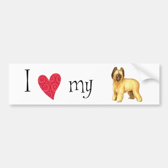 I Liebe mein Briard Autoaufkleber (Vorne)