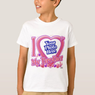 I Liebe Mein Bruder rosa/lila - Foto T-Shirt