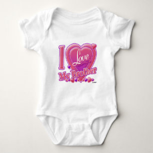 I Liebe Mein Bruder rosa/lila - Herz Baby Strampler
