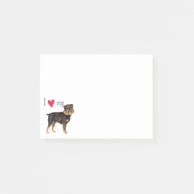 I Liebe mein Brüsseler Griffon Post-it Klebezettel (Vorderseite)