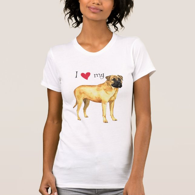 I Liebe mein Bullmastiff T-Shirt (Vorderseite)