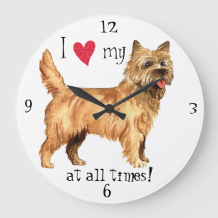 I Liebe mein Cairn-Terrier Große Wanduhr