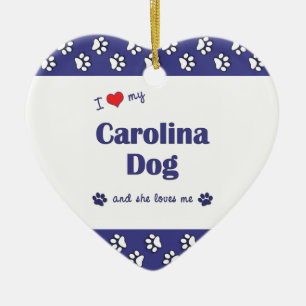 I Liebe mein Carolina-Hund (weiblicher Hund) Keramikornament