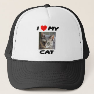 I LIEBE MEIN CAT - ADDIEREN SIE IHR EIGENES FOTO - TRUCKERKAPPE