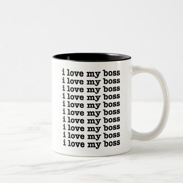 I Liebe mein Chef Zweifarbige Tasse (Rechts)