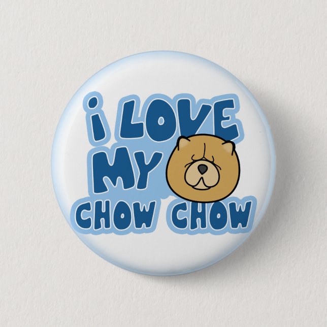I Liebe mein Chow-Chow Chow-Chow Knopf Button (Vorderseite)