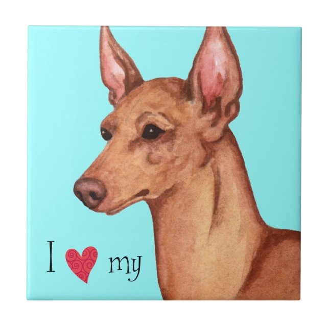 I Liebe mein Cirneco dell'Etna Fliese (Vorderseite)