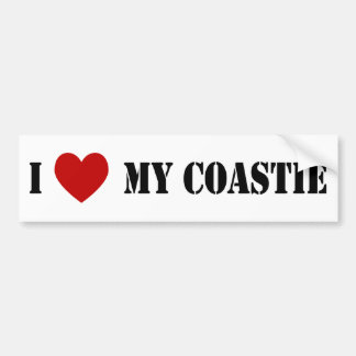 I Liebe mein Coastie Autoaufkleber