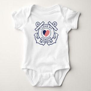 I Liebe mein Coastie Baby Strampler