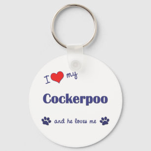 I Liebe mein Cockerpoo (männlicher Hund) Schlüsselanhänger