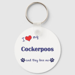 I Liebe mein Cockerpoos (mehrfache Hunde) Schlüsselanhänger